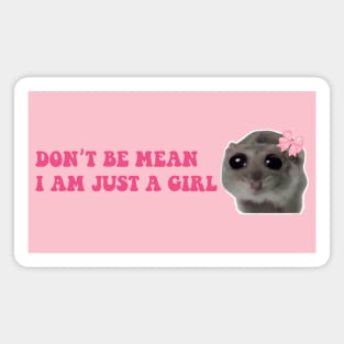 Sad Hamster, Don't Be Mean I am Just a Girl Magnet
